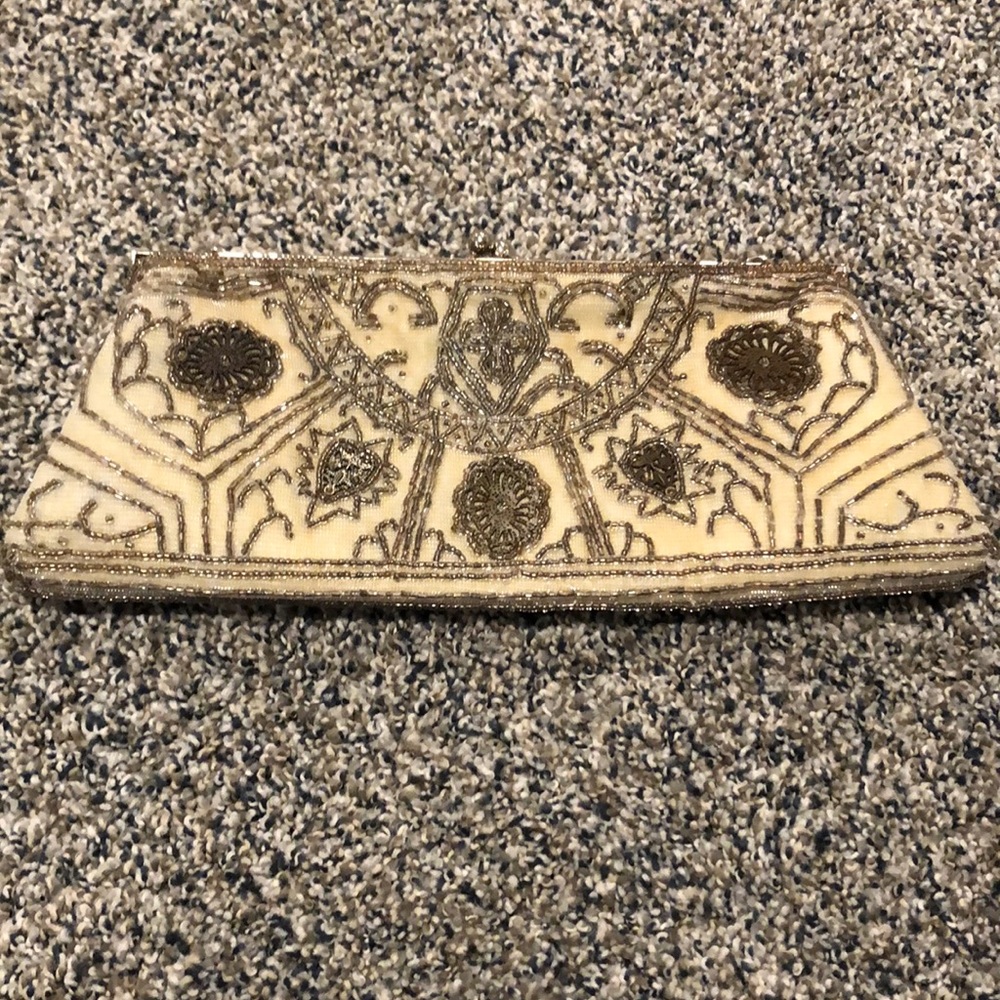 Silver / gray sequin clutch